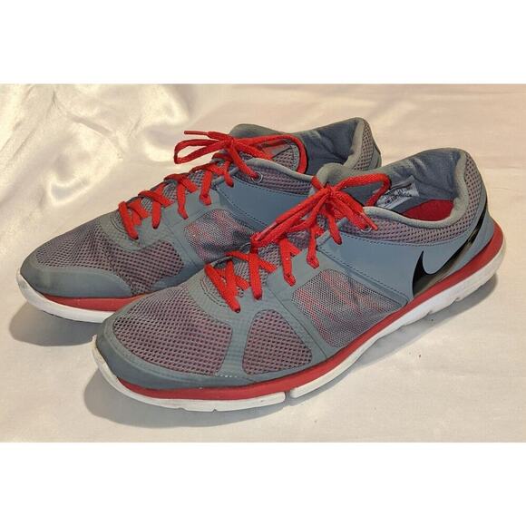 Nike Mens Flex 2014 Gray Red Lace Up Running Shoes Size 14 Sneakers 642791-003 - Picture 2 of 10